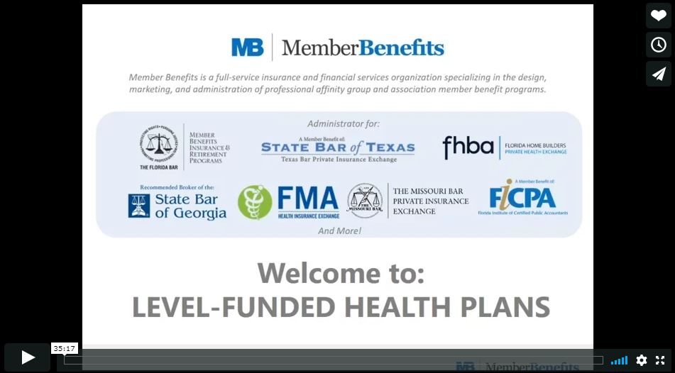 Member Benefits Level Funded Group Health Insurance Webinar Thumbnail